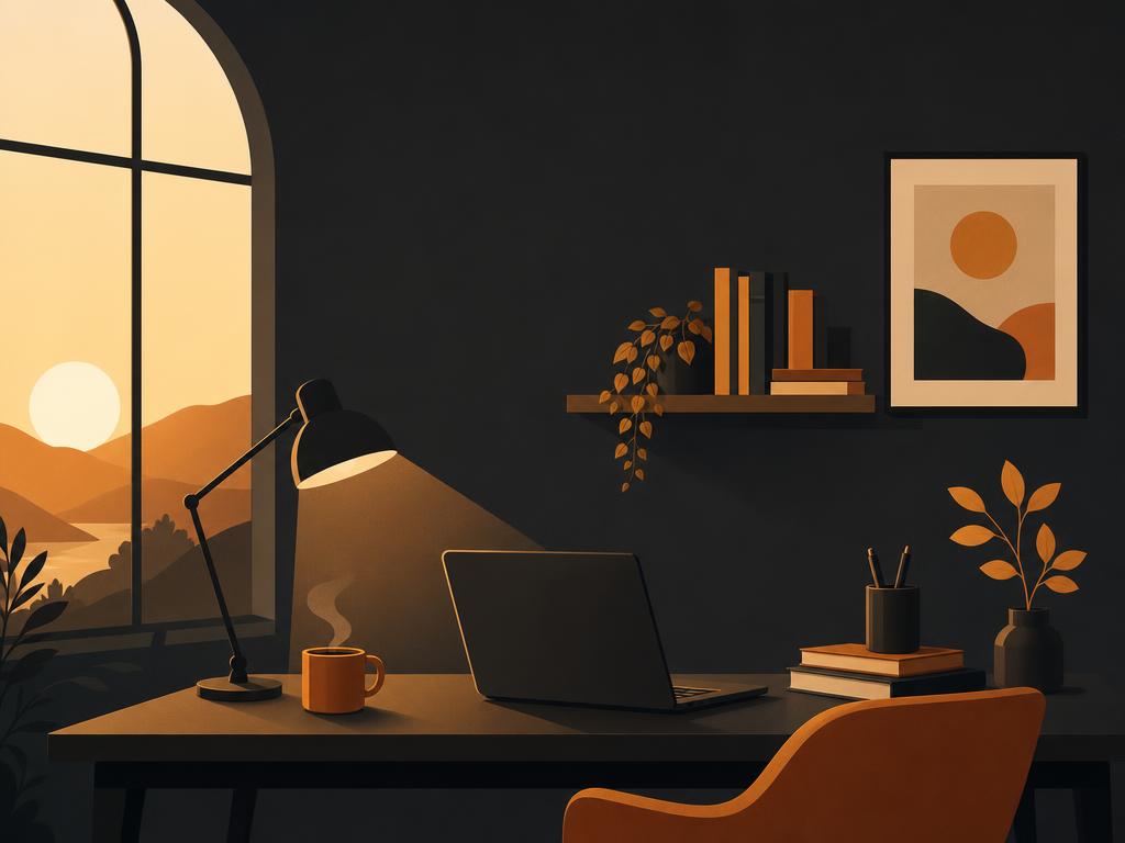 Flat illustration of a glowing three-hour timeline arc in warm orange fading to amber, centered on dark charcoal; subtle
