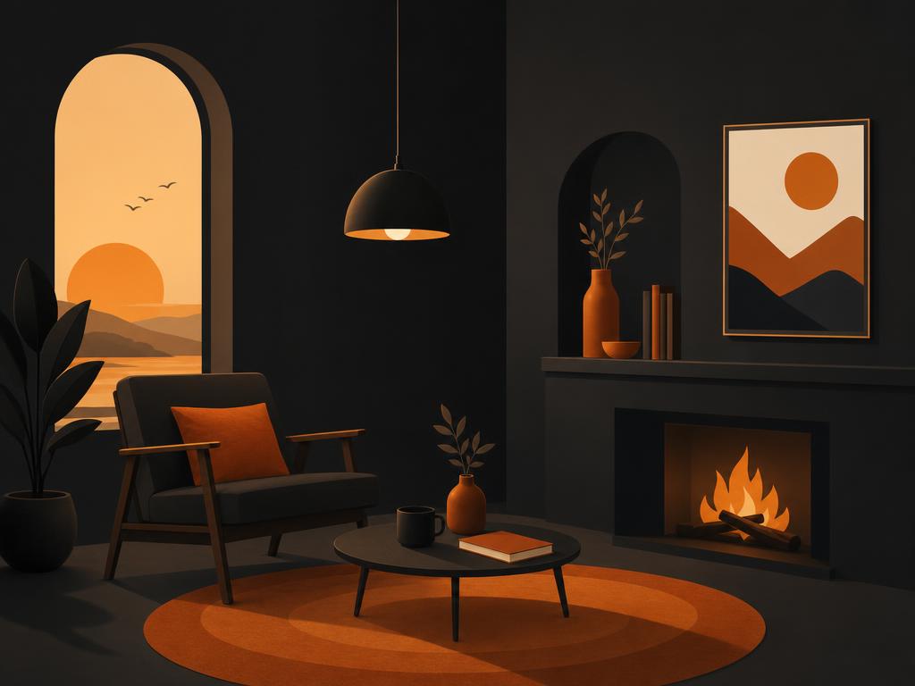 Flat vector illustration of three overlapping translucent rectangles on dark charcoal background, each in a different wa