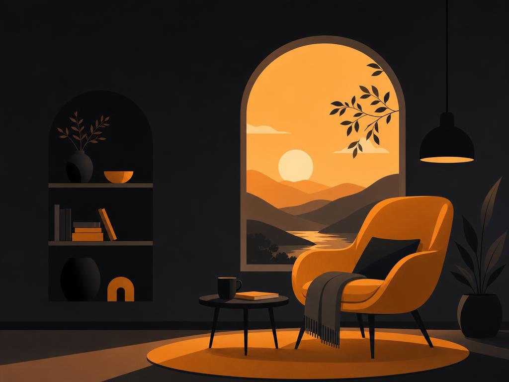 Flat-vector illustration of two overlapping speech bubbles with a gentle pause symbol between them, warm orange and ambe